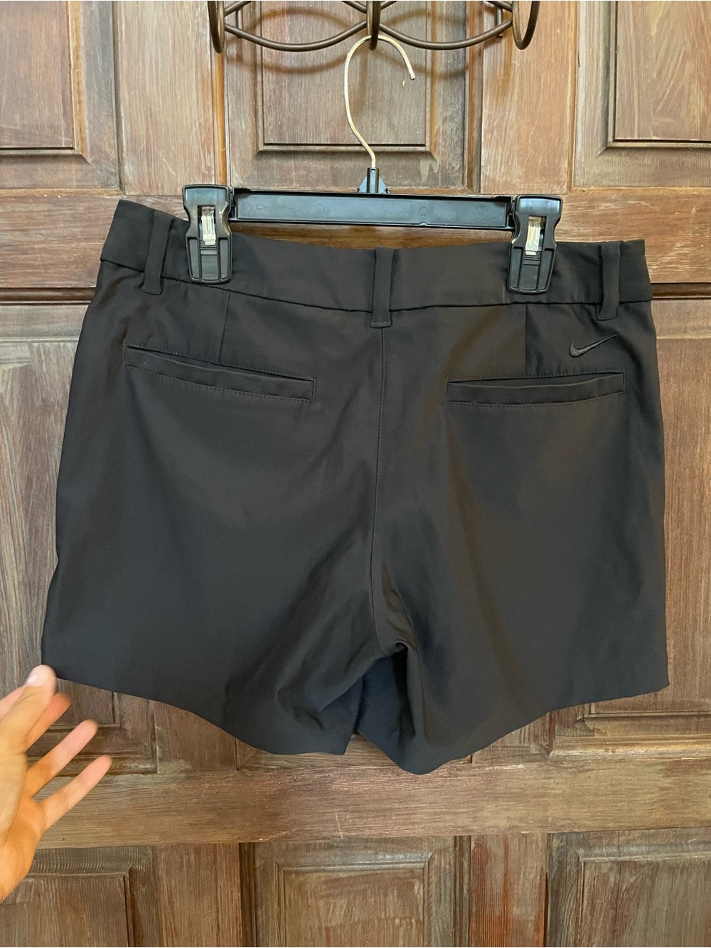 Nike Gold Dri Fit Black Women’s Tailored Shorts Size 4 - Picture 2 of 4